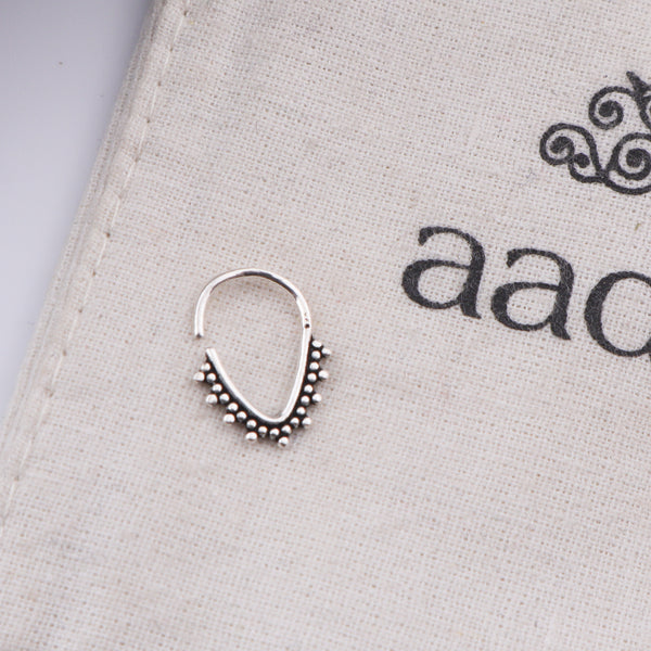 Oxidised Pyramid Septum Cum Nose Ring (Pierced)