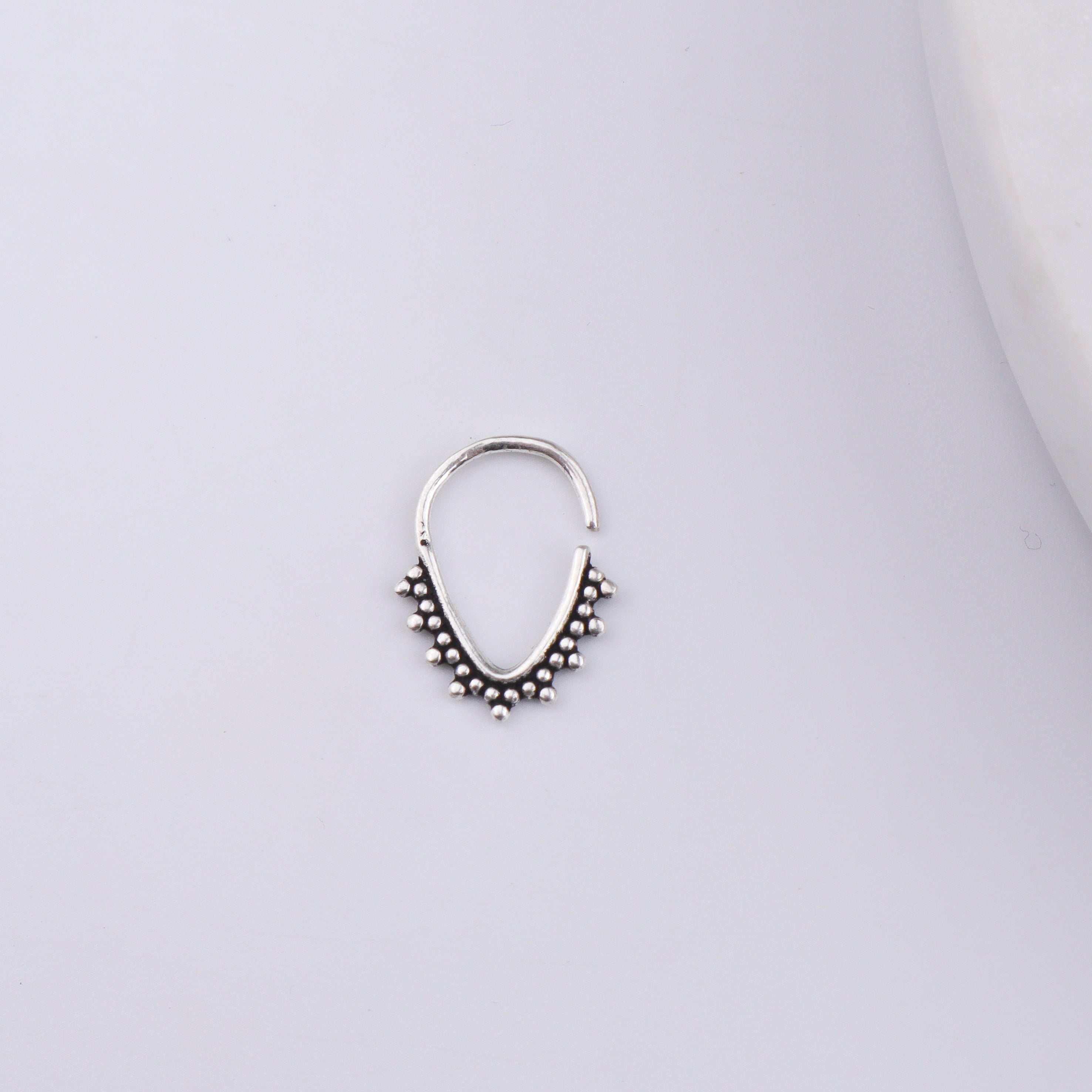 Oxidised Pyramid Septum Cum Nose Ring (Pierced)