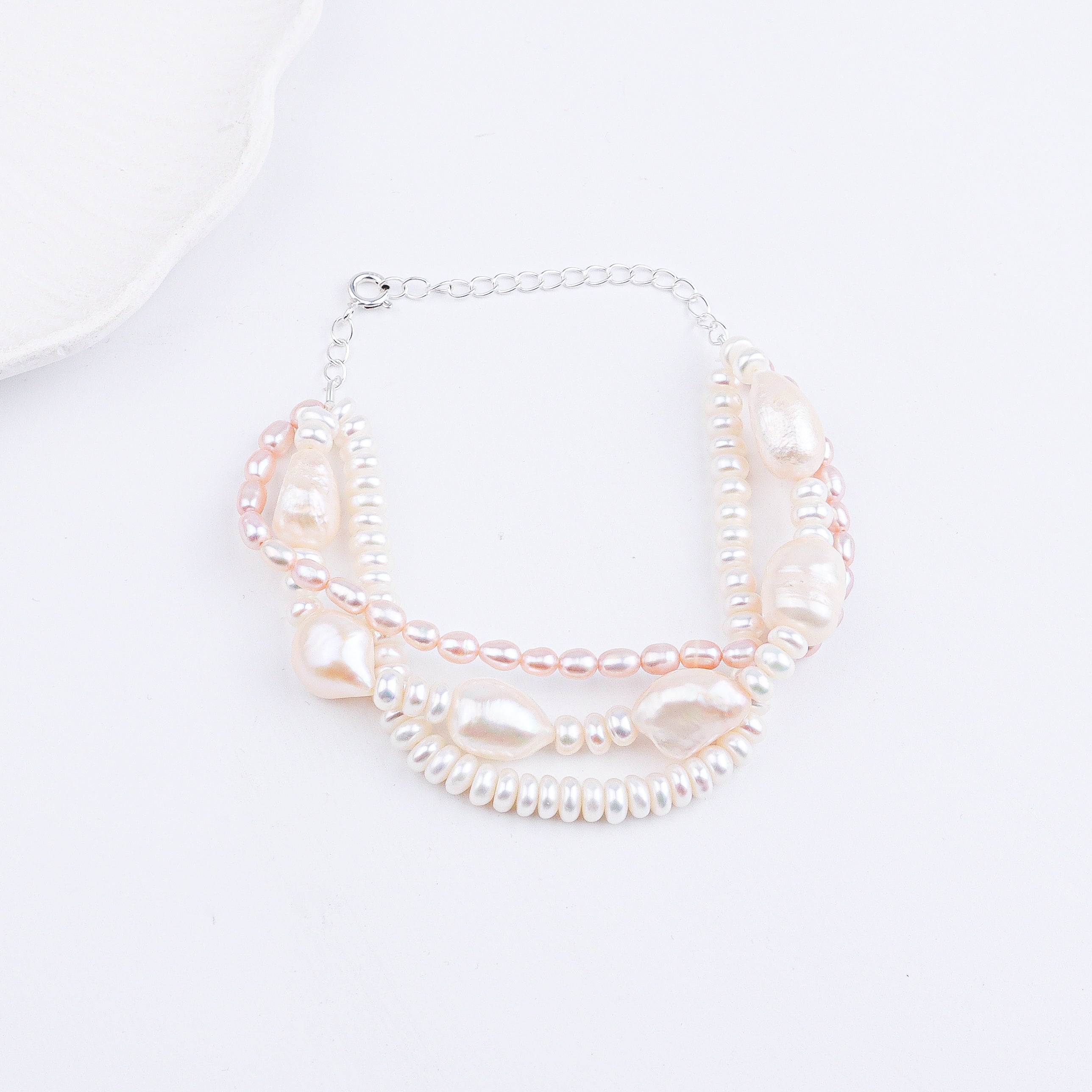 Rice Pearl & Freshwater Pearl Bracelet