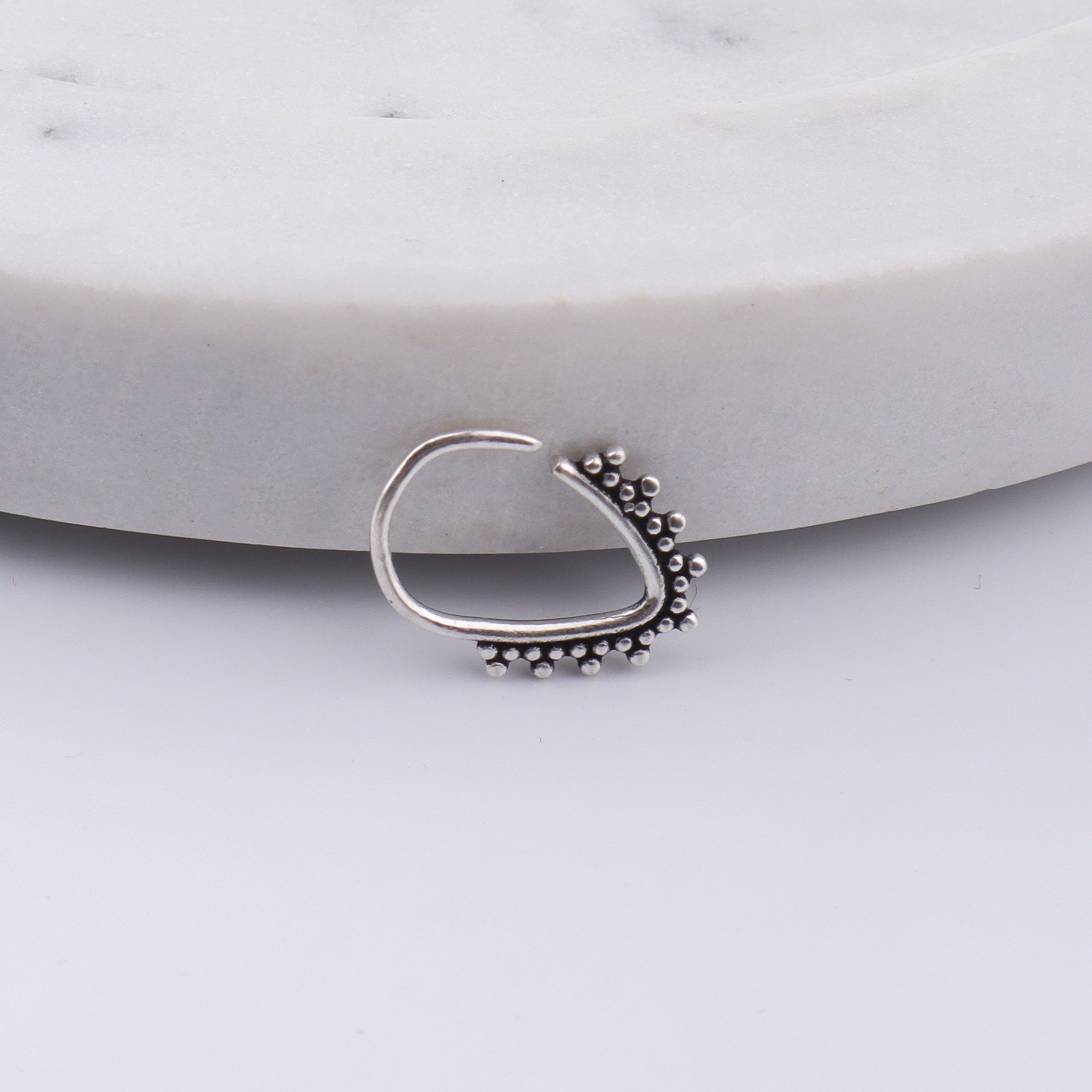 Oxidised Pyramid Septum Cum Nose Ring (Pierced)