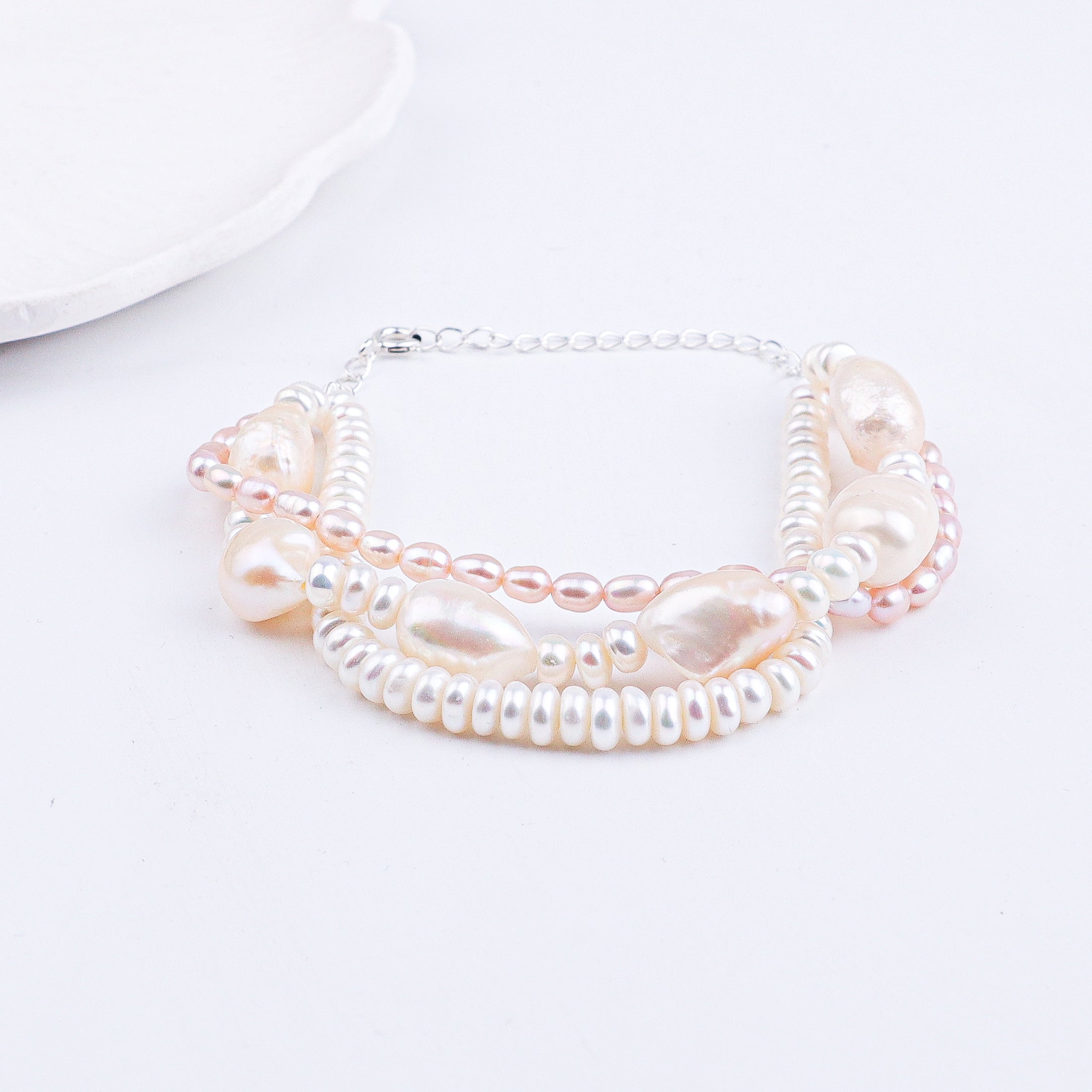 Rice Pearl & Freshwater Pearl Bracelet