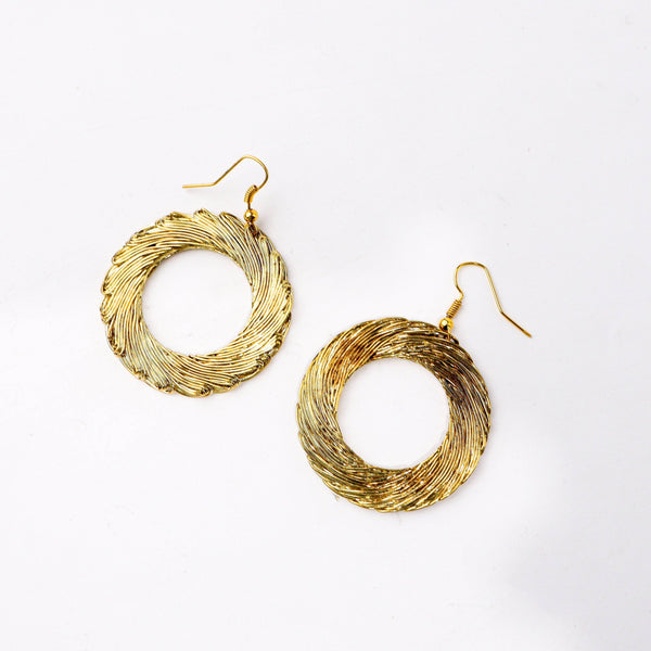 22K Gold-Plated Fashion Earring front view featuring an elegant design and premium 22K gold-plated finish
