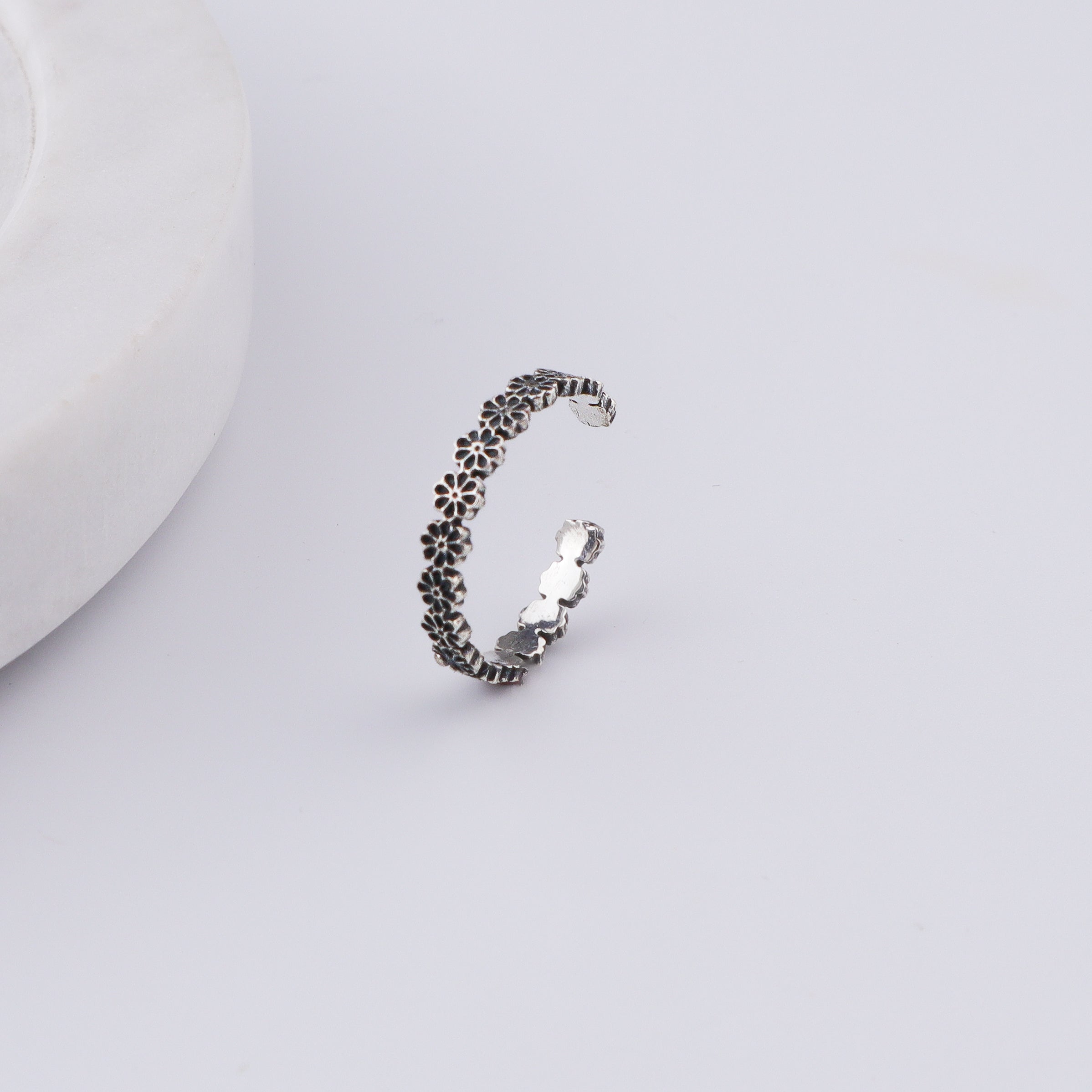 Flower Silver Ring
