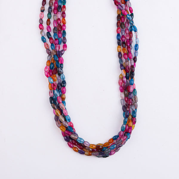 Multicolor Multi Agate Twisted Necklace