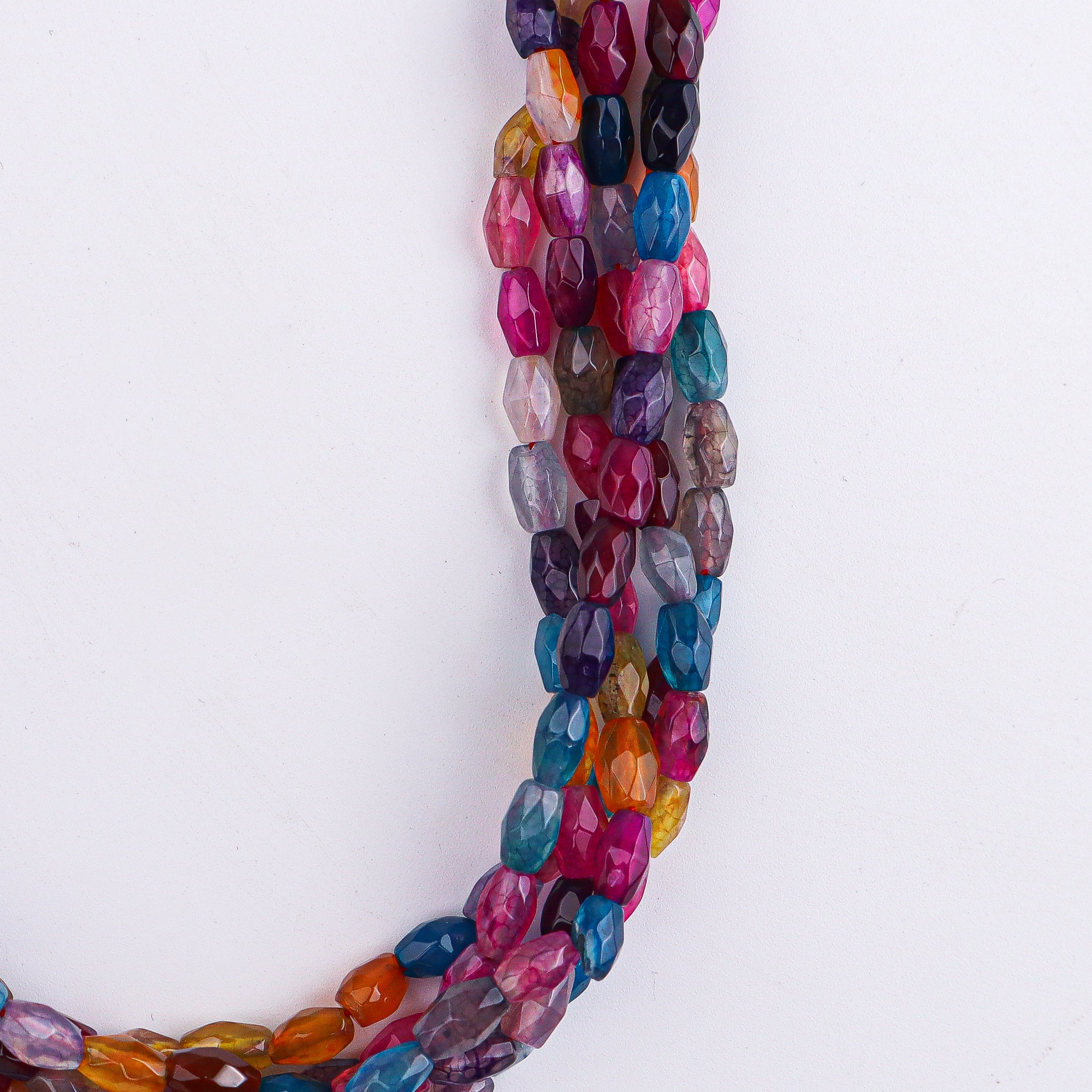 Multicolor Multi Agate Twisted Necklace