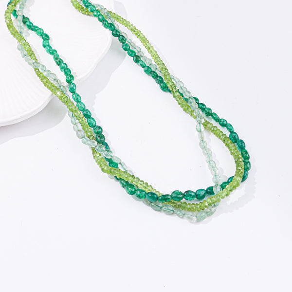 Russian Quartz & Peridot Twisted Necklace