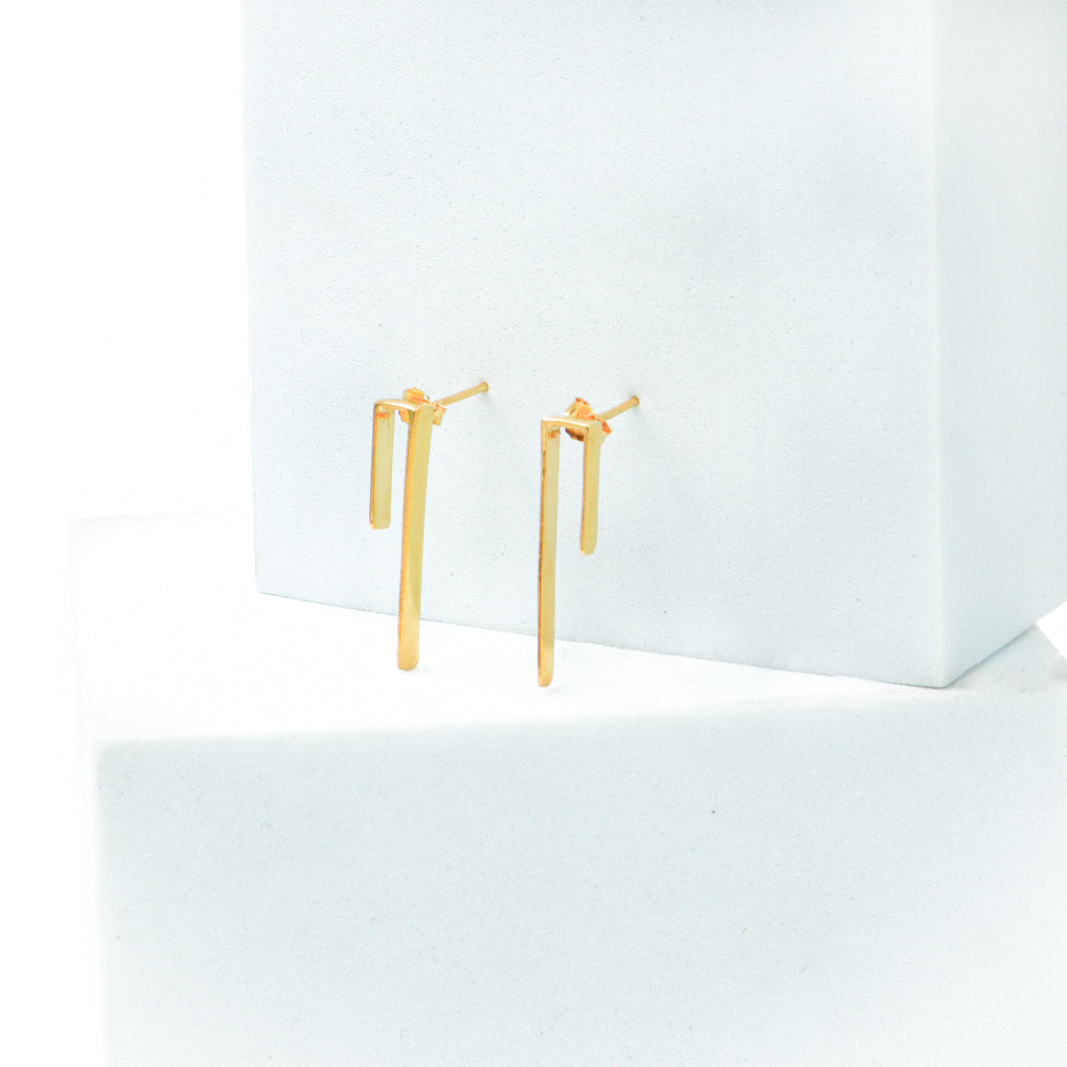 Silver Workwear Earrings : Asymmetric | 92.5 Silver | 22K Gold Plated