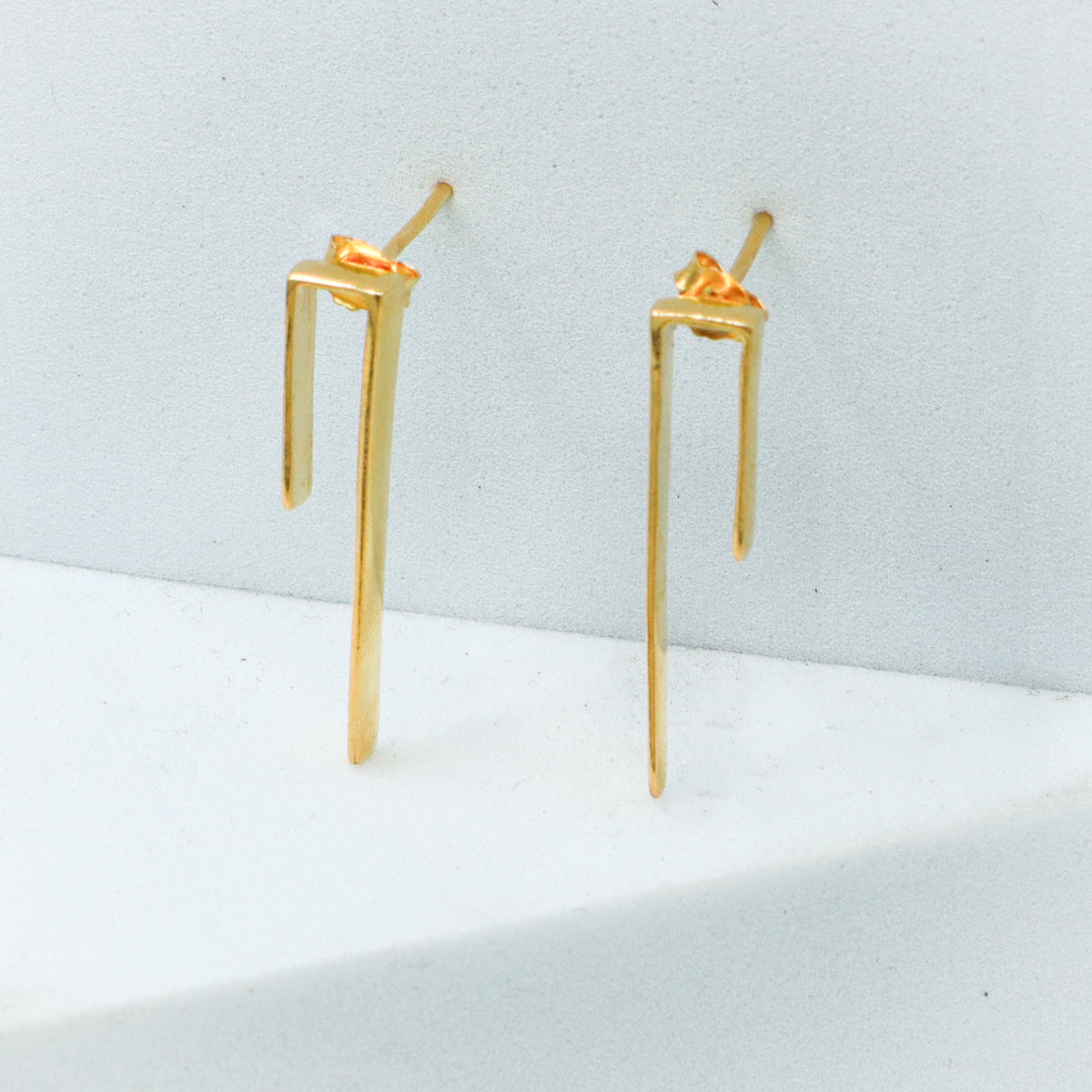 Silver Workwear Earrings : Asymmetric | 92.5 Silver | 22K Gold Plated