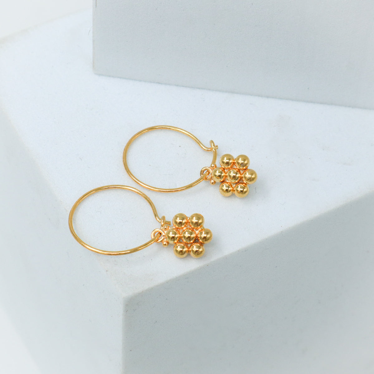 Handmade Silver Kudi Hoop: Small (Gold Plated)