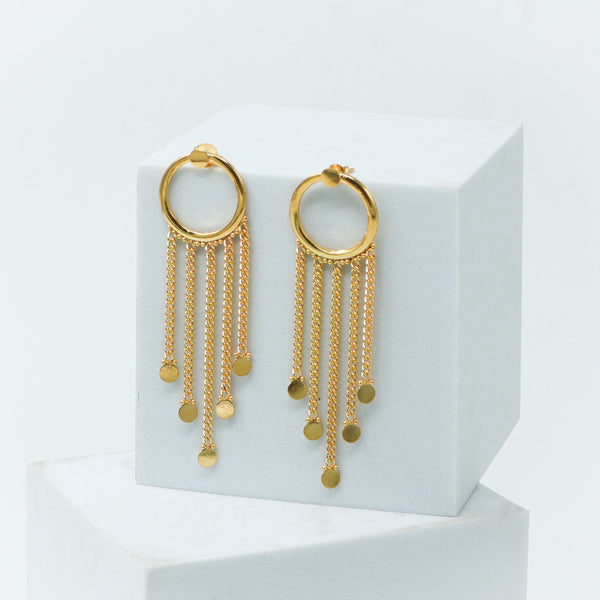 Silver Chain Earring | 92.5 Silver | 22K Gold Plated