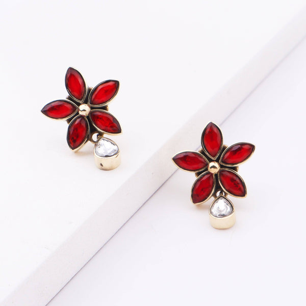 Close-up of Brass Fashion Earrings showcasing intricate detailing, textured elements, and fine craftsmanship