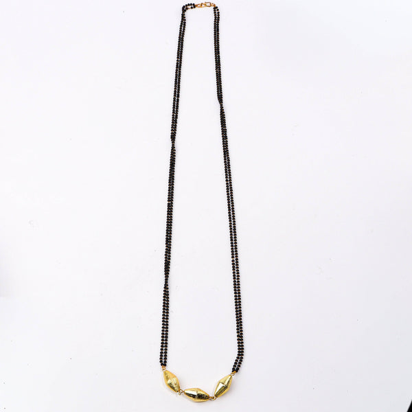 Detailed view of a 22K gold-plated fashion mangalsutra highlighting intricate motifs, traditional detailing, and a premium 22K gold-plated finish