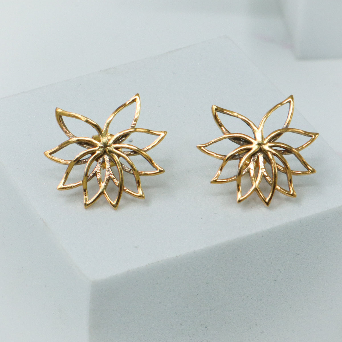 Lotus Earrings |  92.5 Silver | 22K Gold Plated
