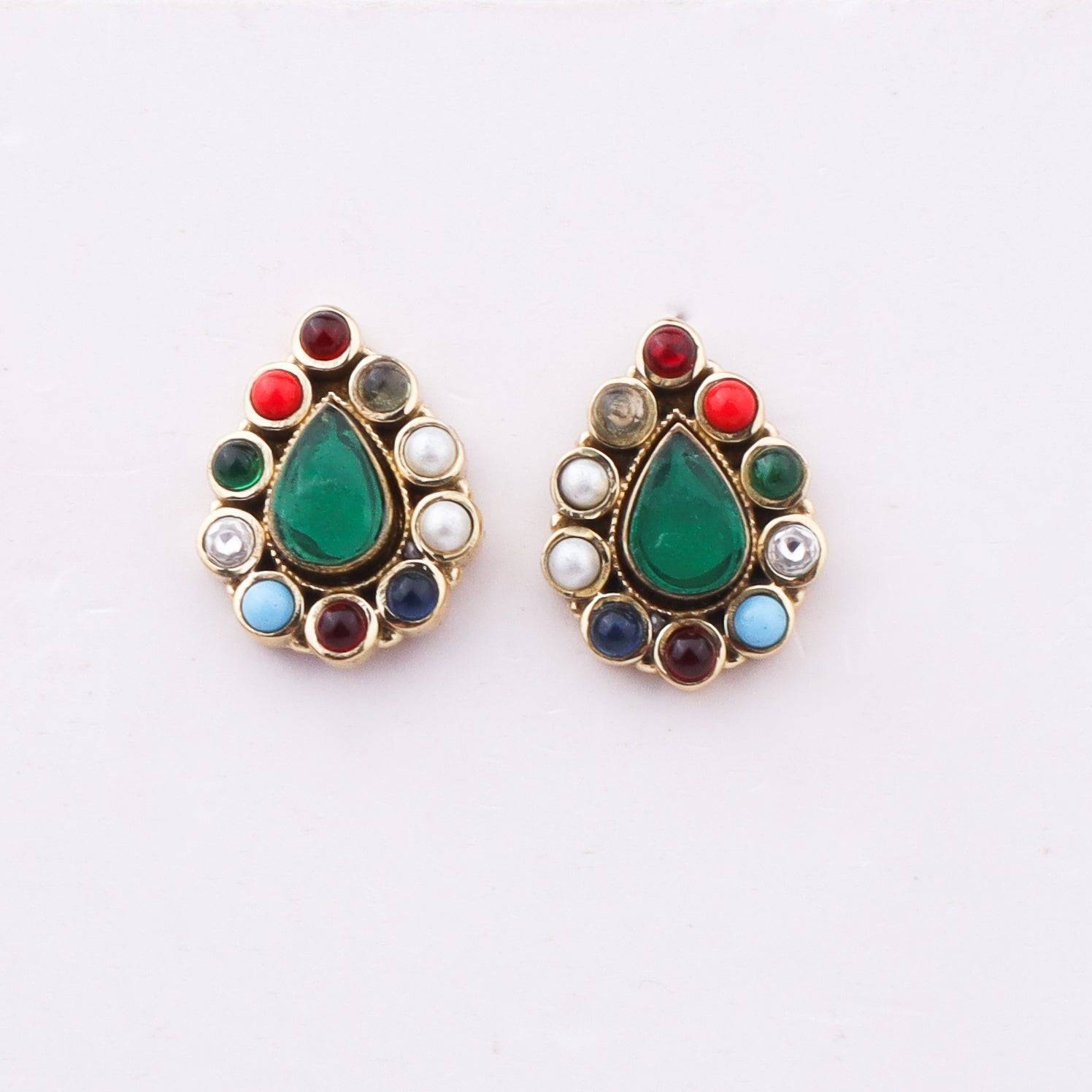 Close-up of Brass Fashion Earrings showcasing intricate detailing, textured elements, and fine craftsmanship