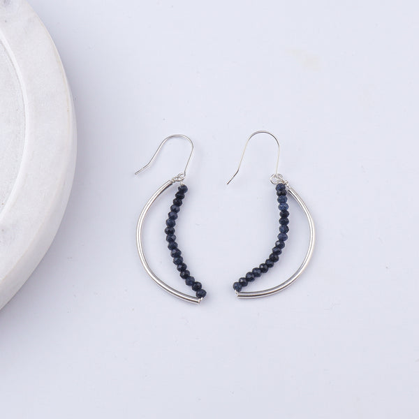 Blue Jade Crescent Hoops (Project Handmade)