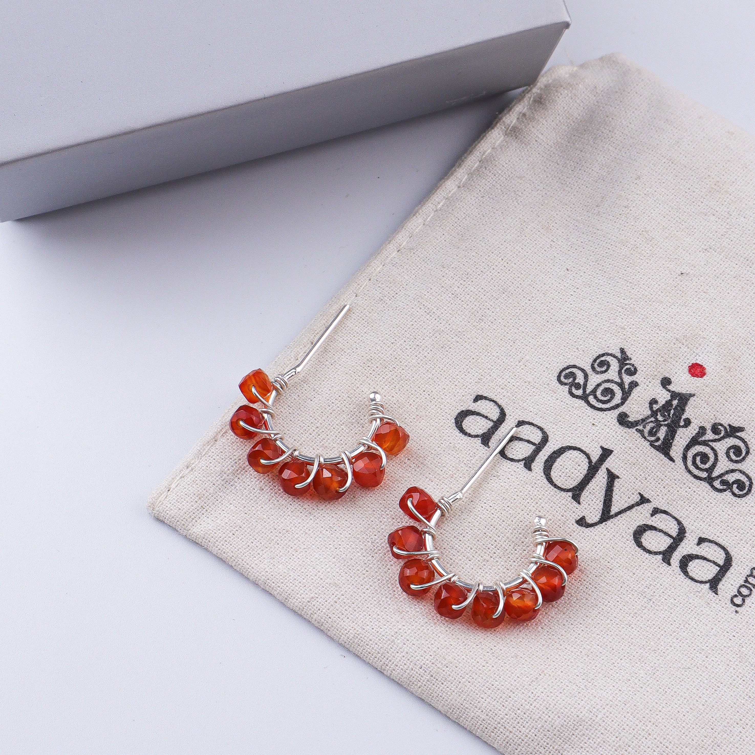 Carnelian Twisted Hoops (Project Handmade)