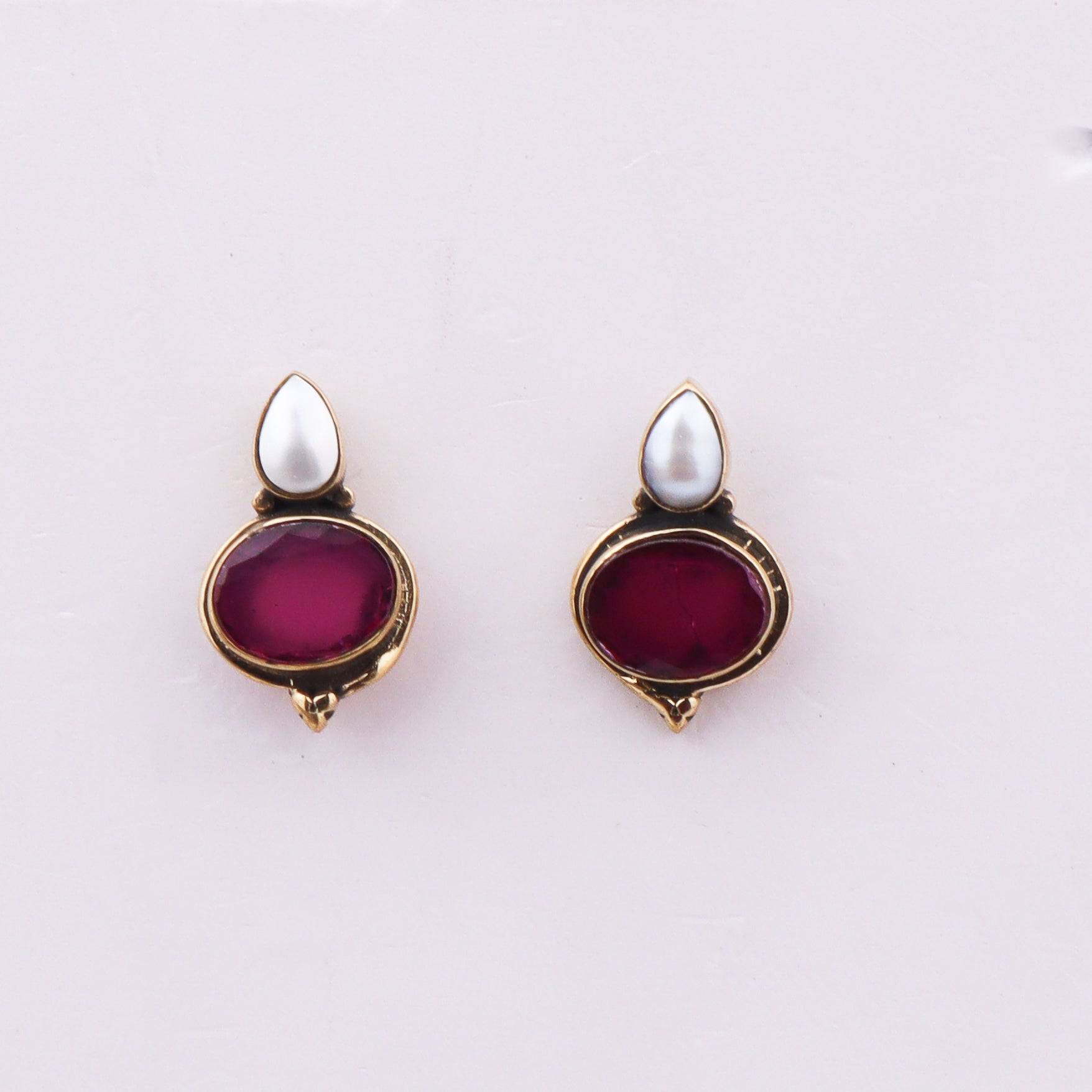 Close-up of Brass Fashion Earrings showcasing intricate detailing, textured elements, and fine craftsmanship