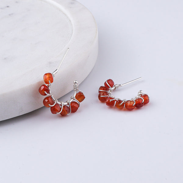 Carnelian Twisted Hoops (Project Handmade)