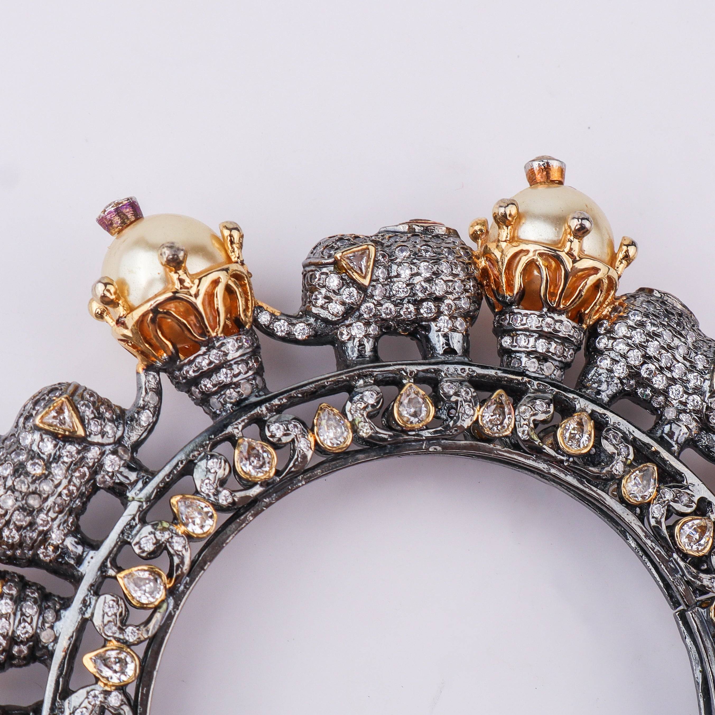 Detailed view of 22K Gold Plated Fashion Bangle (Single) highlighting intricate motifs, textured detailing, and premium 22K gold-plated finish