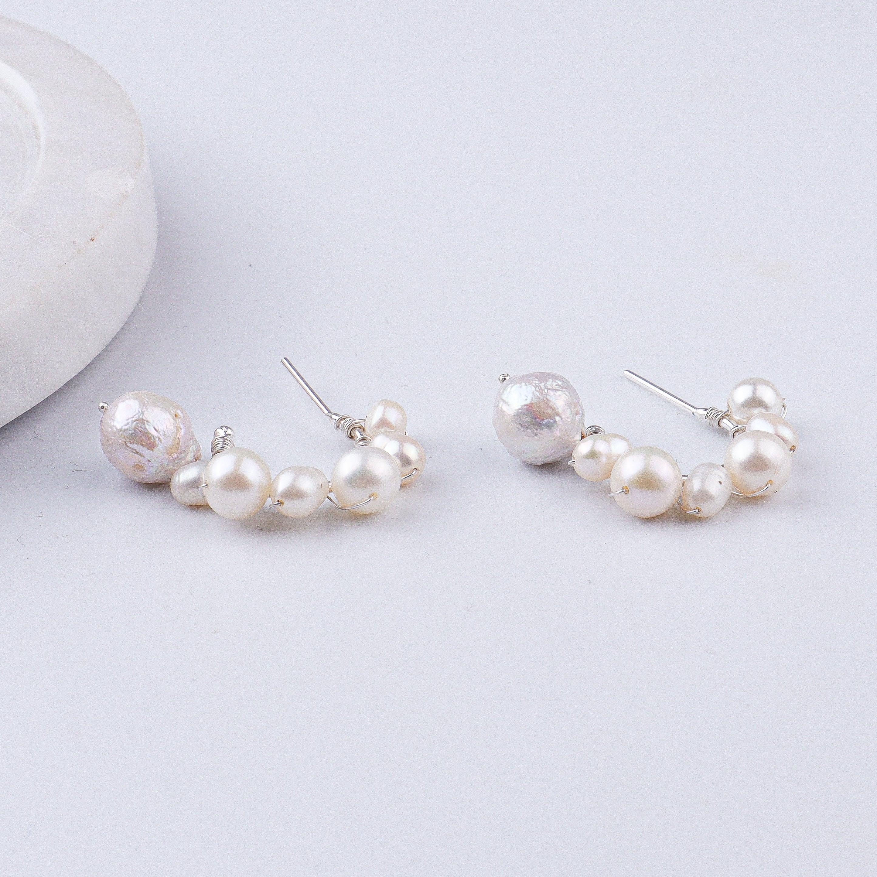 Baroque & Freshwater Pearl Hoops (Project Handmade)