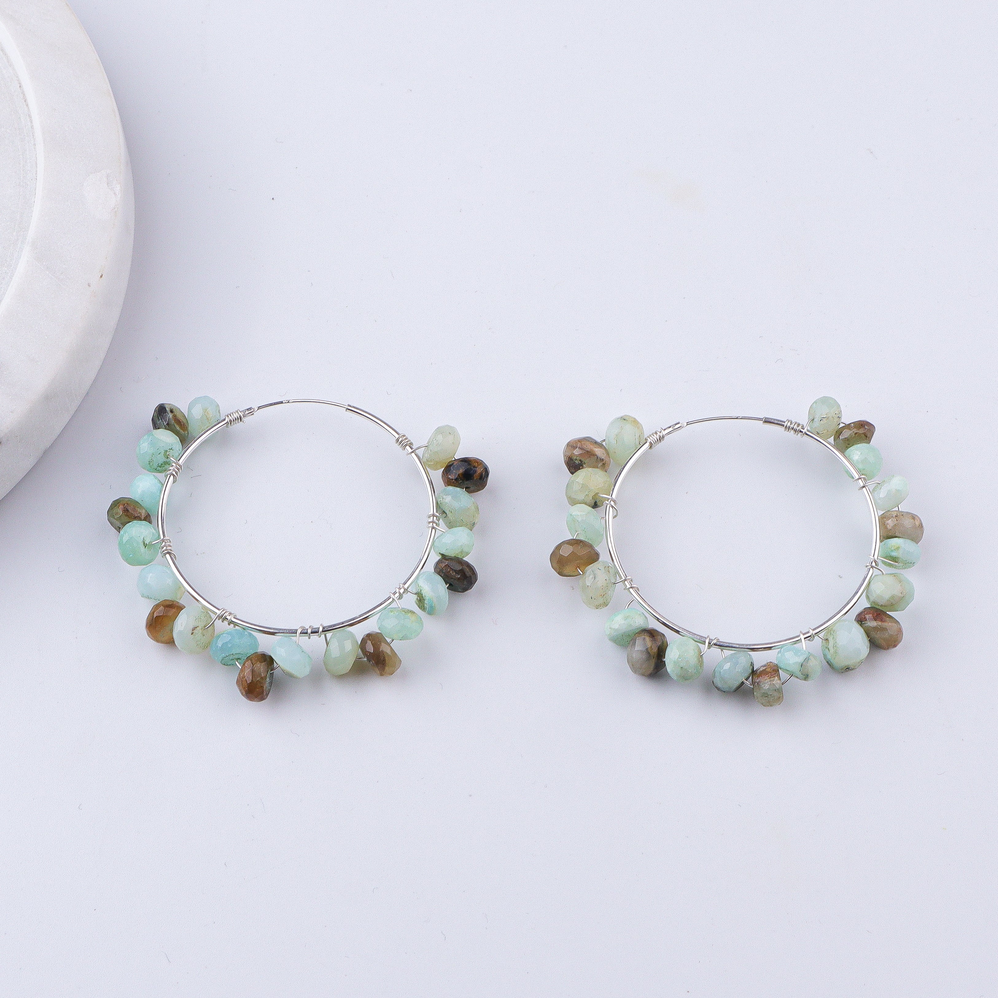 Blue Opal Hoops (Project Handmade)