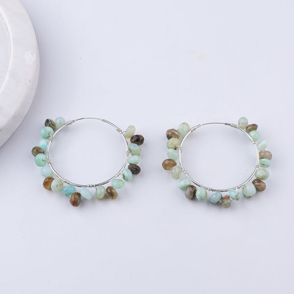 Blue Opal Hoops (Project Handmade)