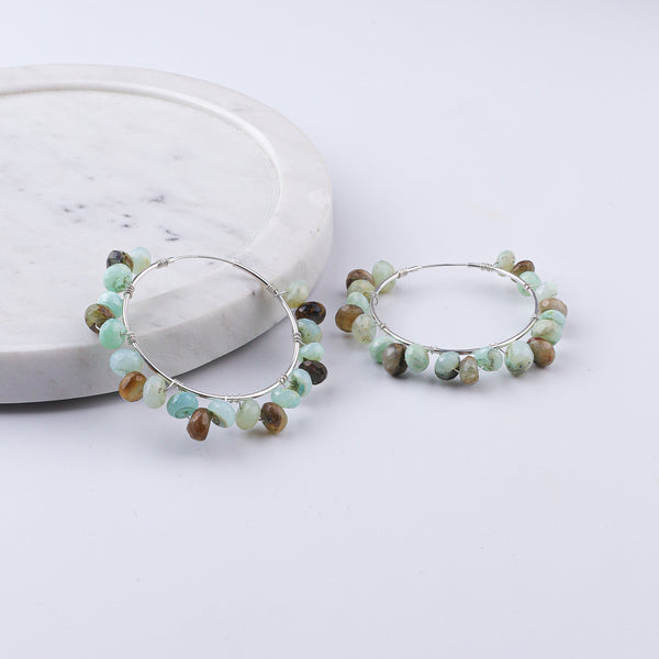 Blue Opal Hoops (Project Handmade)