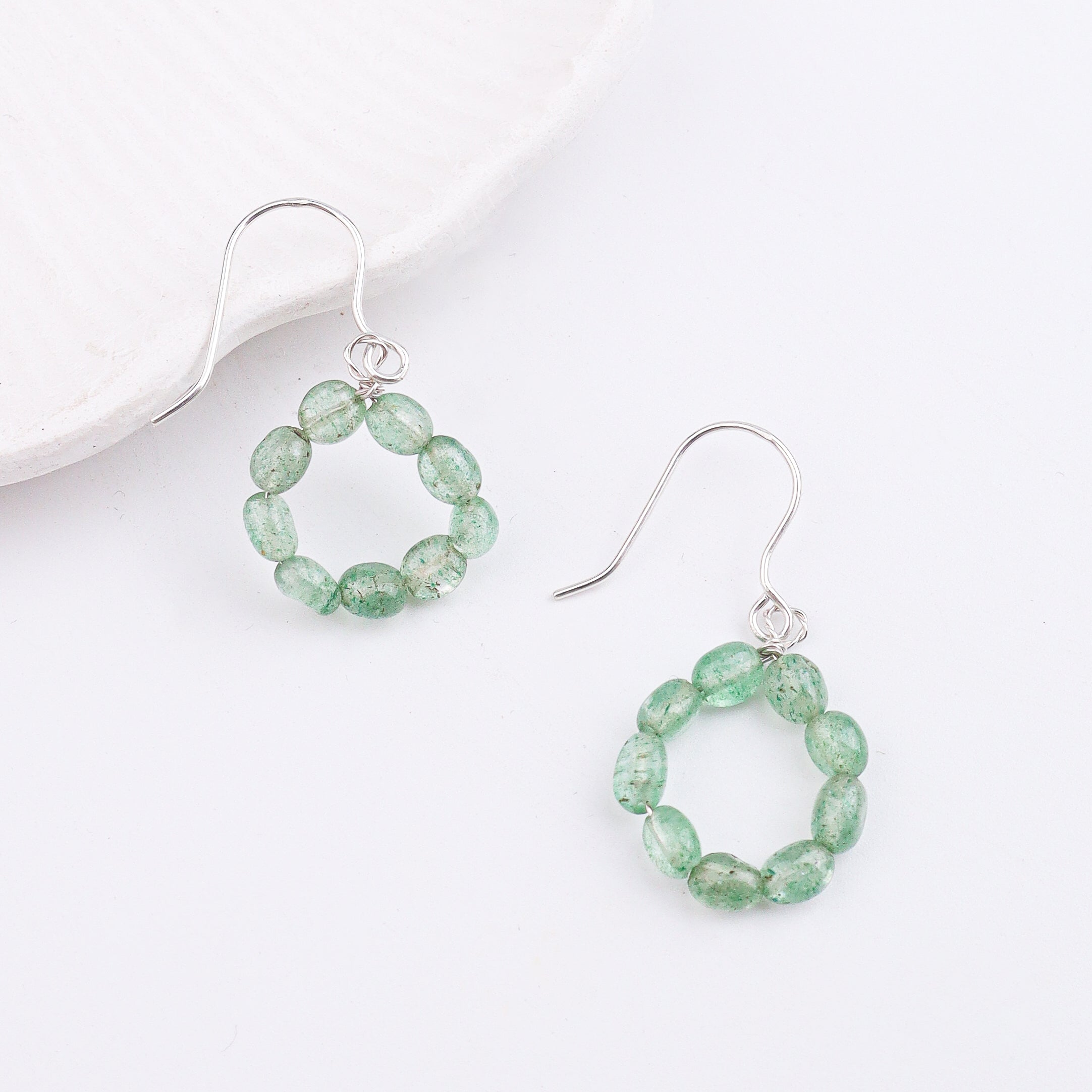 Russian Quartz Silver Earrings (Project Handmade)