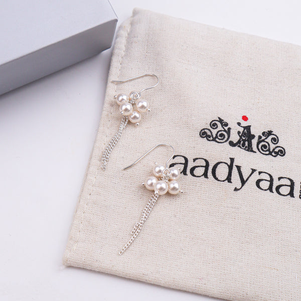 Pearl Bunch Silver Earrings (Project Handmade)
