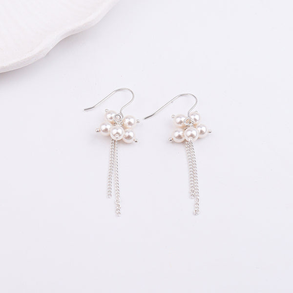 Pearl Bunch Silver Earrings (Project Handmade)