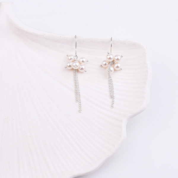 Pearl Bunch Silver Earrings (Project Handmade)