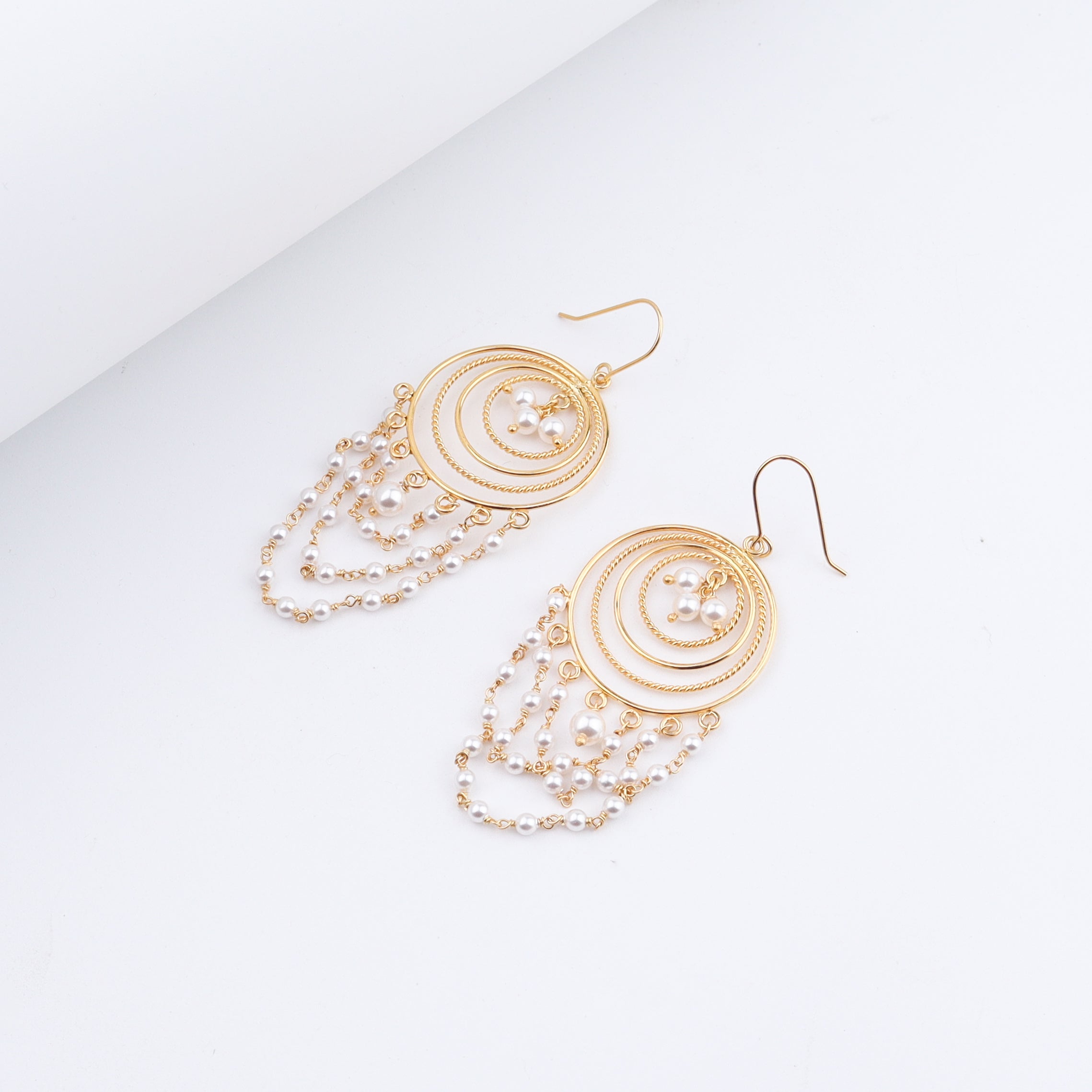 Layered pearl chandbali | 92.5 silver | 22K Gold plated