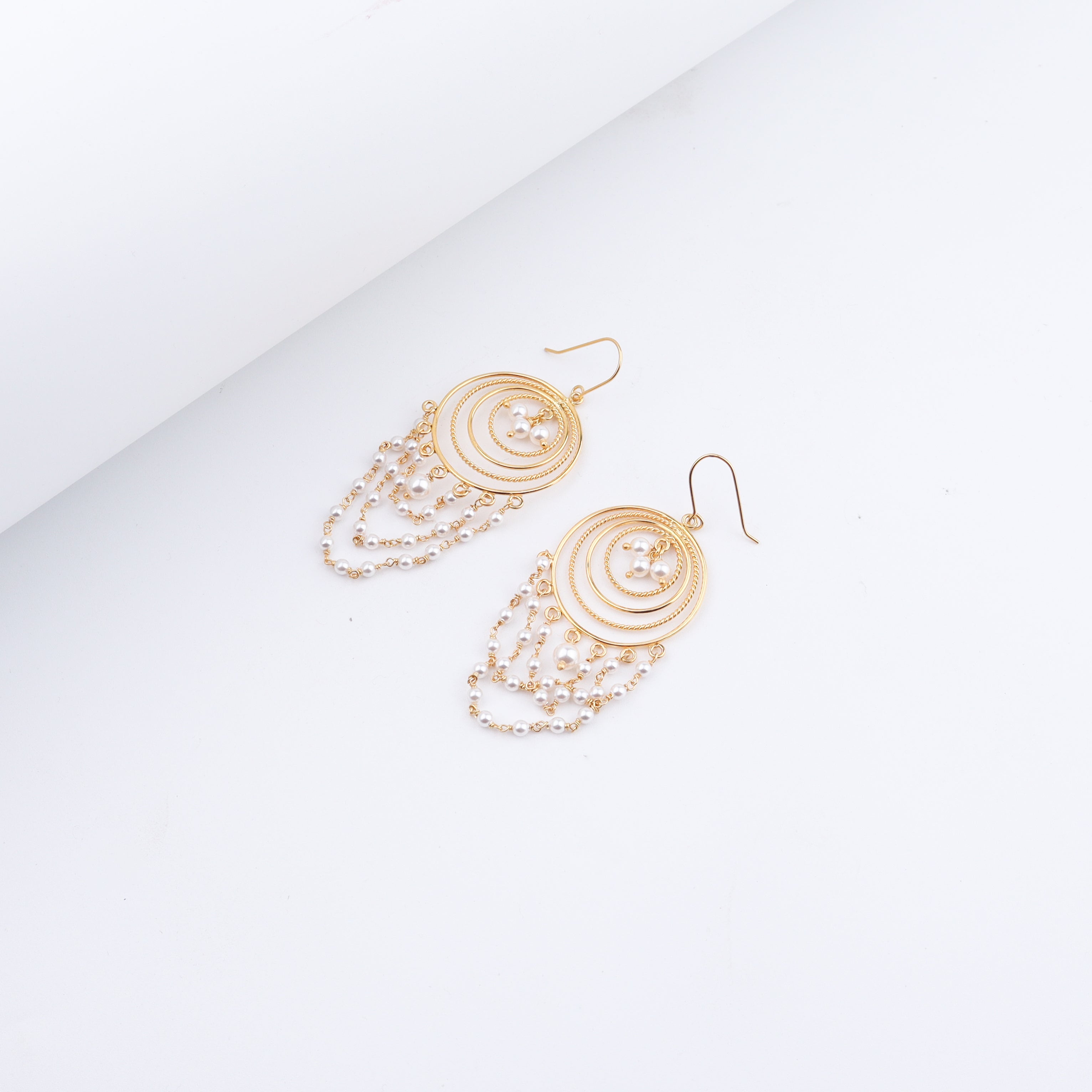 Layered pearl chandbali | 92.5 silver | 22K Gold plated