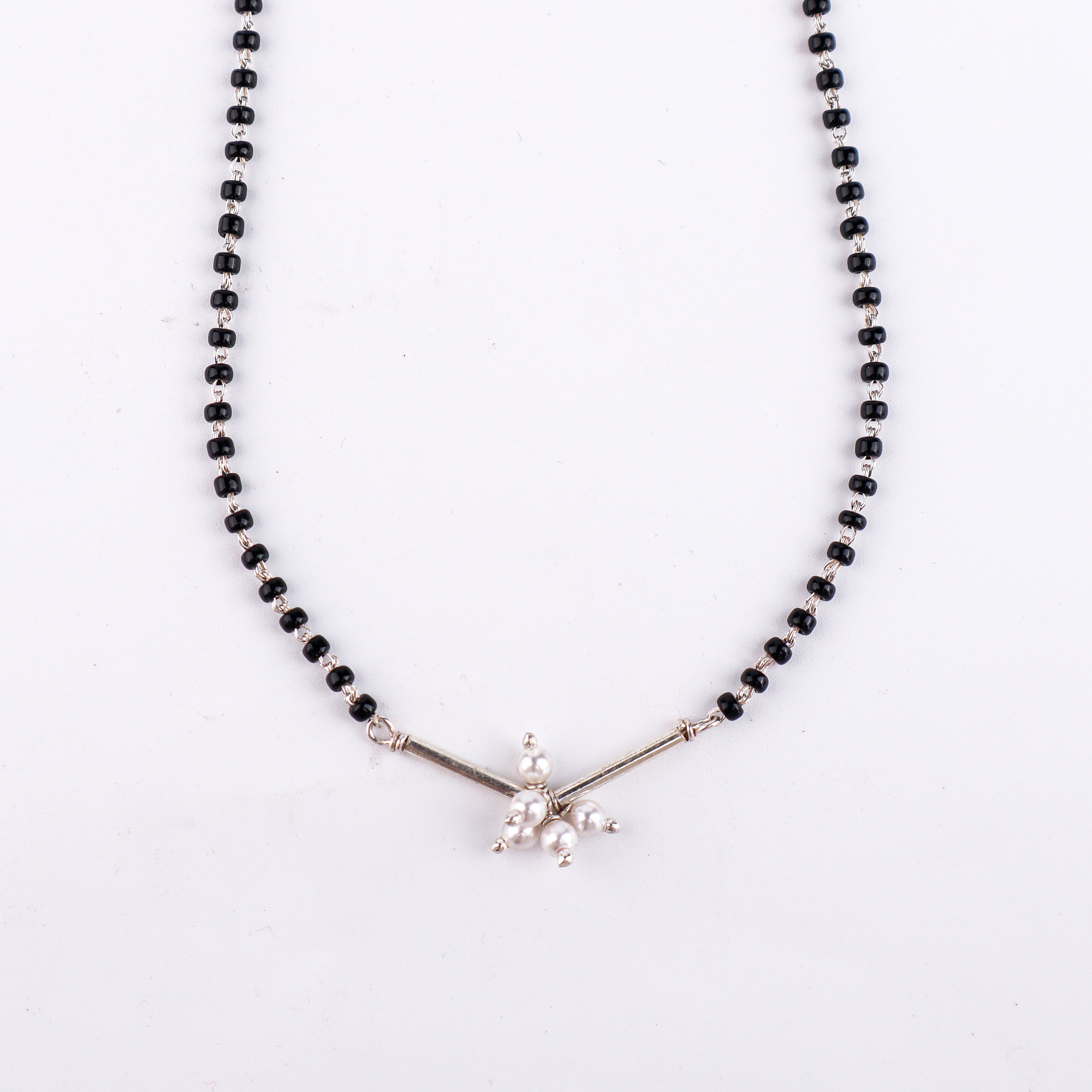 Handmade Silver Mangalsutra : tiny pearl bunch