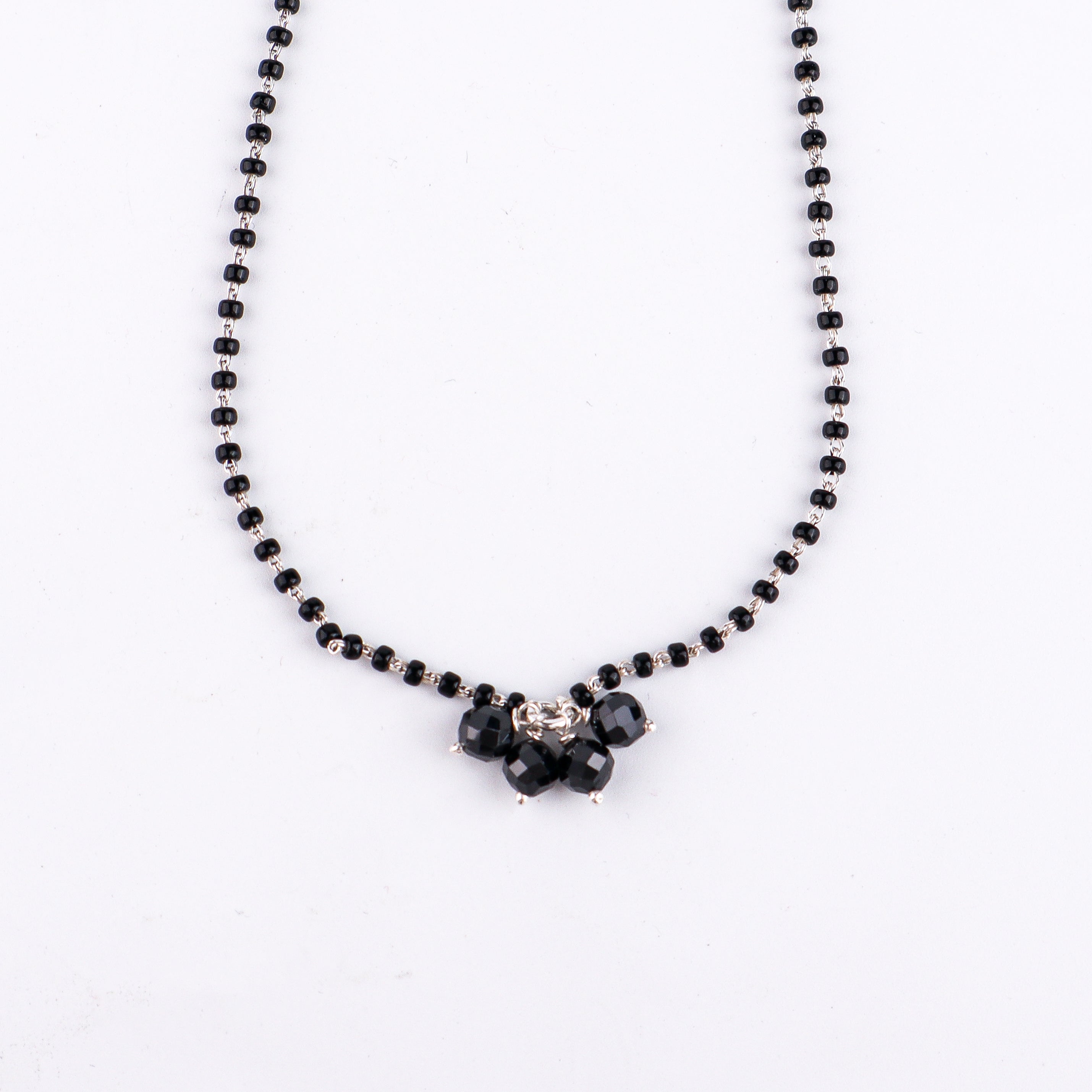 Handmade silver Mangalsutra with Black Spinel Bunch