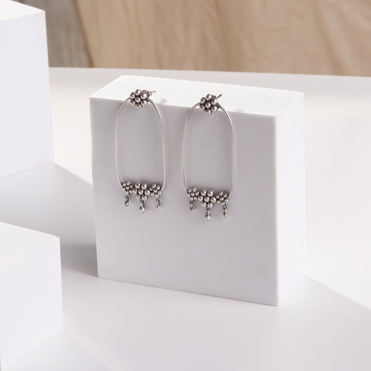 Silver Kudi Chandbali Earring