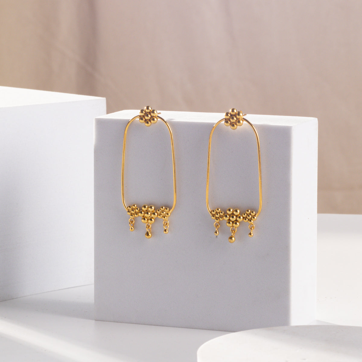Silver Kudi Chandbali Earring (Gold Plated)