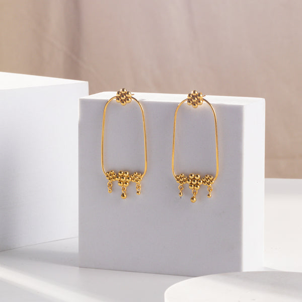 Kudi Chandbali Earring | 92.5 Silver | 22K Gold Plated | size : large