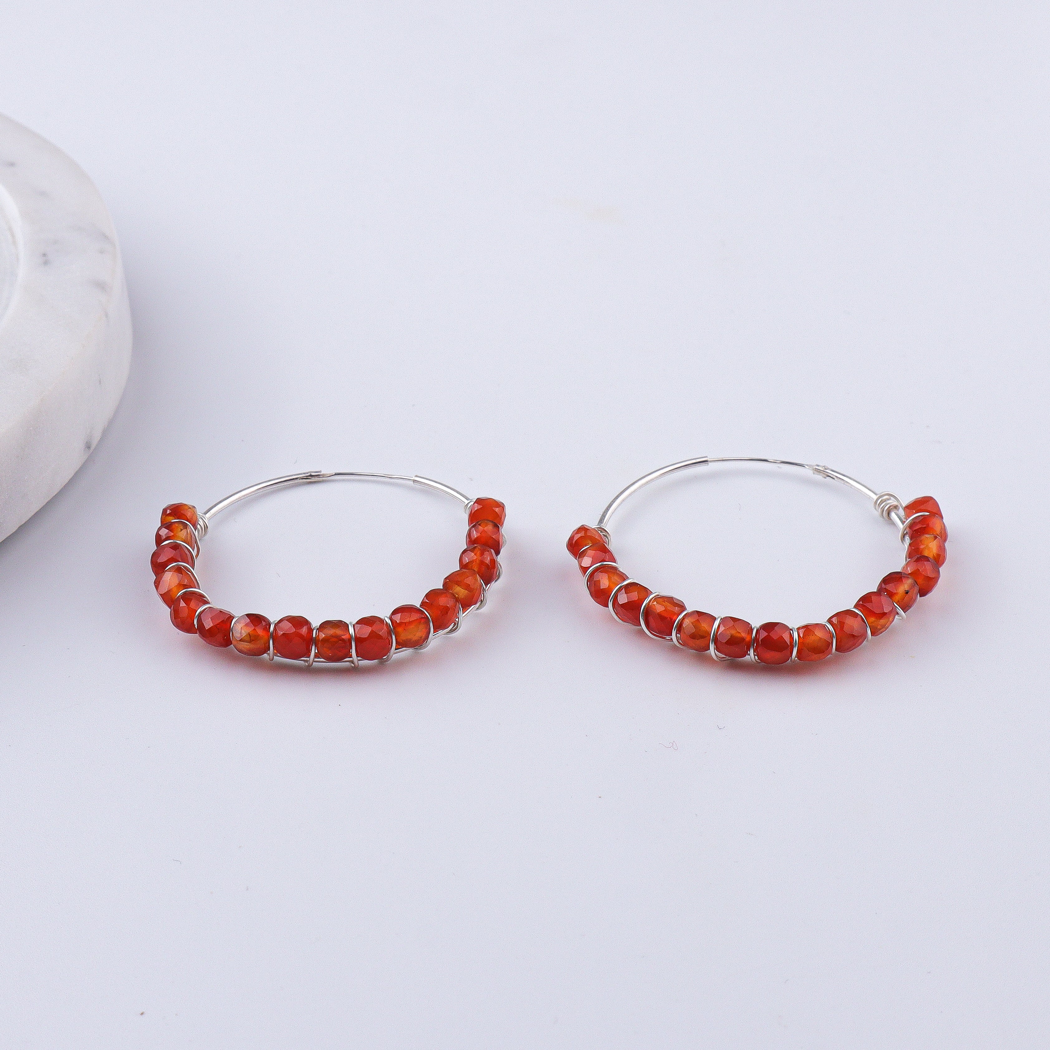 Carnelian Wrap Hoops (Project Handmade)