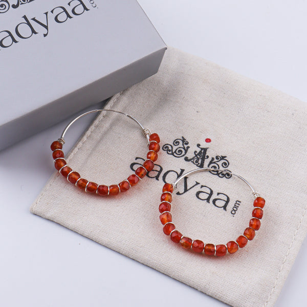 Carnelian Wrap Hoops (Project Handmade)