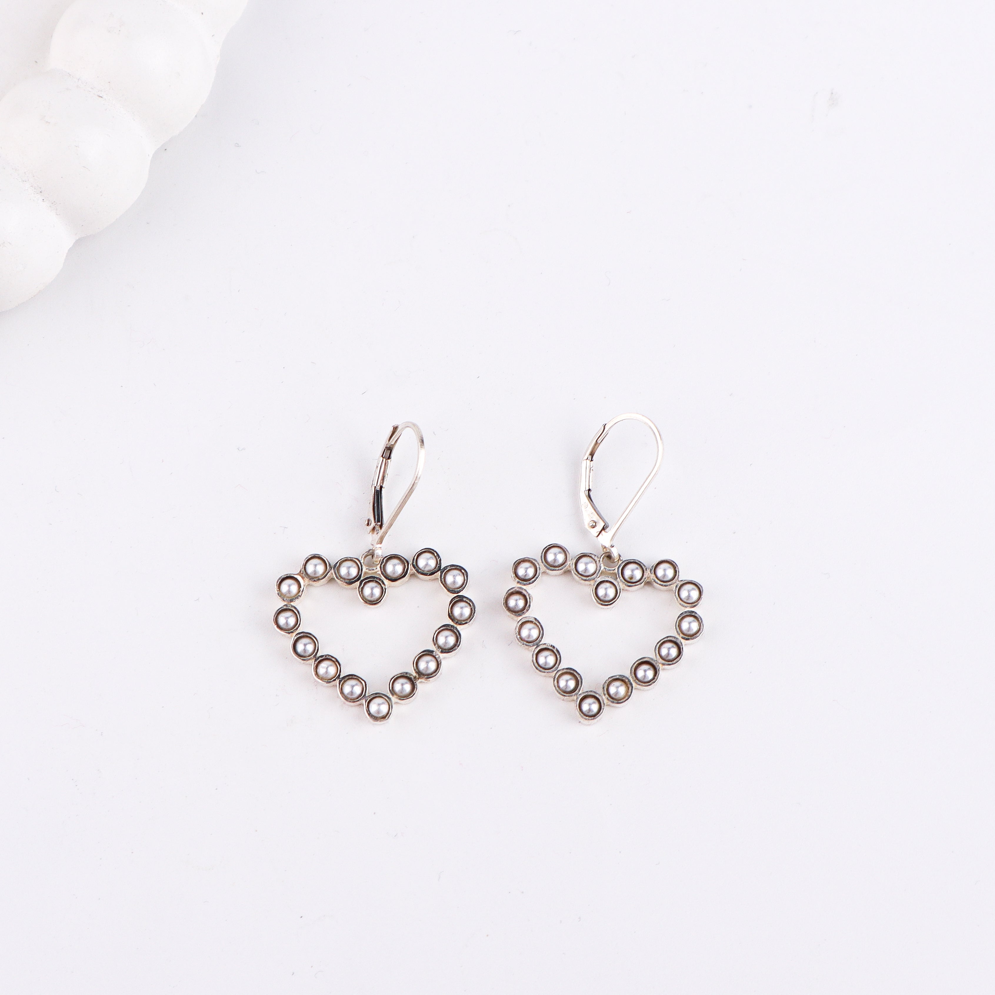Pearls Studded Heart Silver Earring