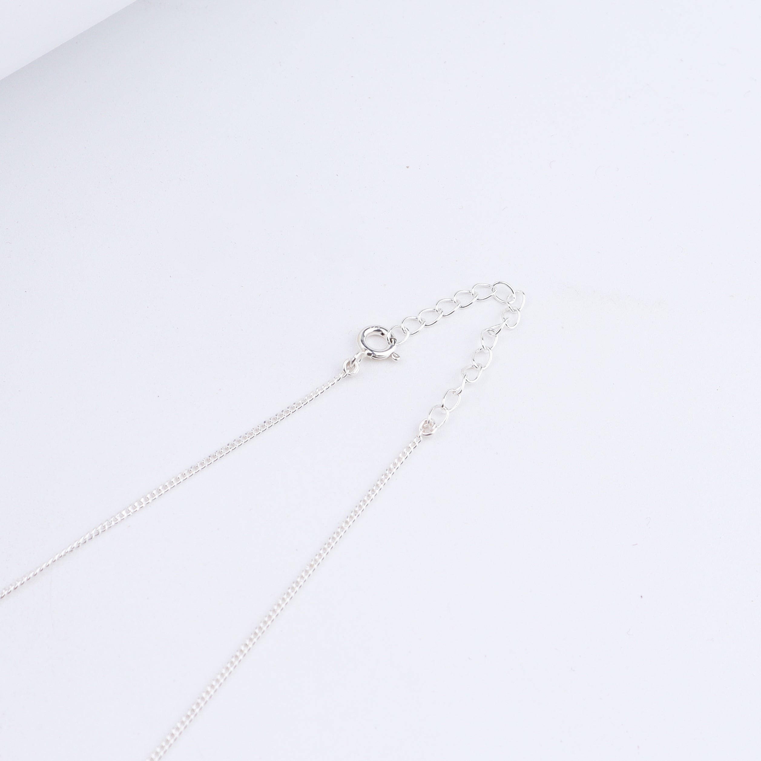 Classic Silver Flower motif CZ Necklace- Small