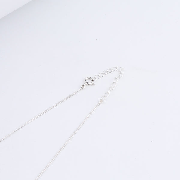 Silver CZ flower necklace chain