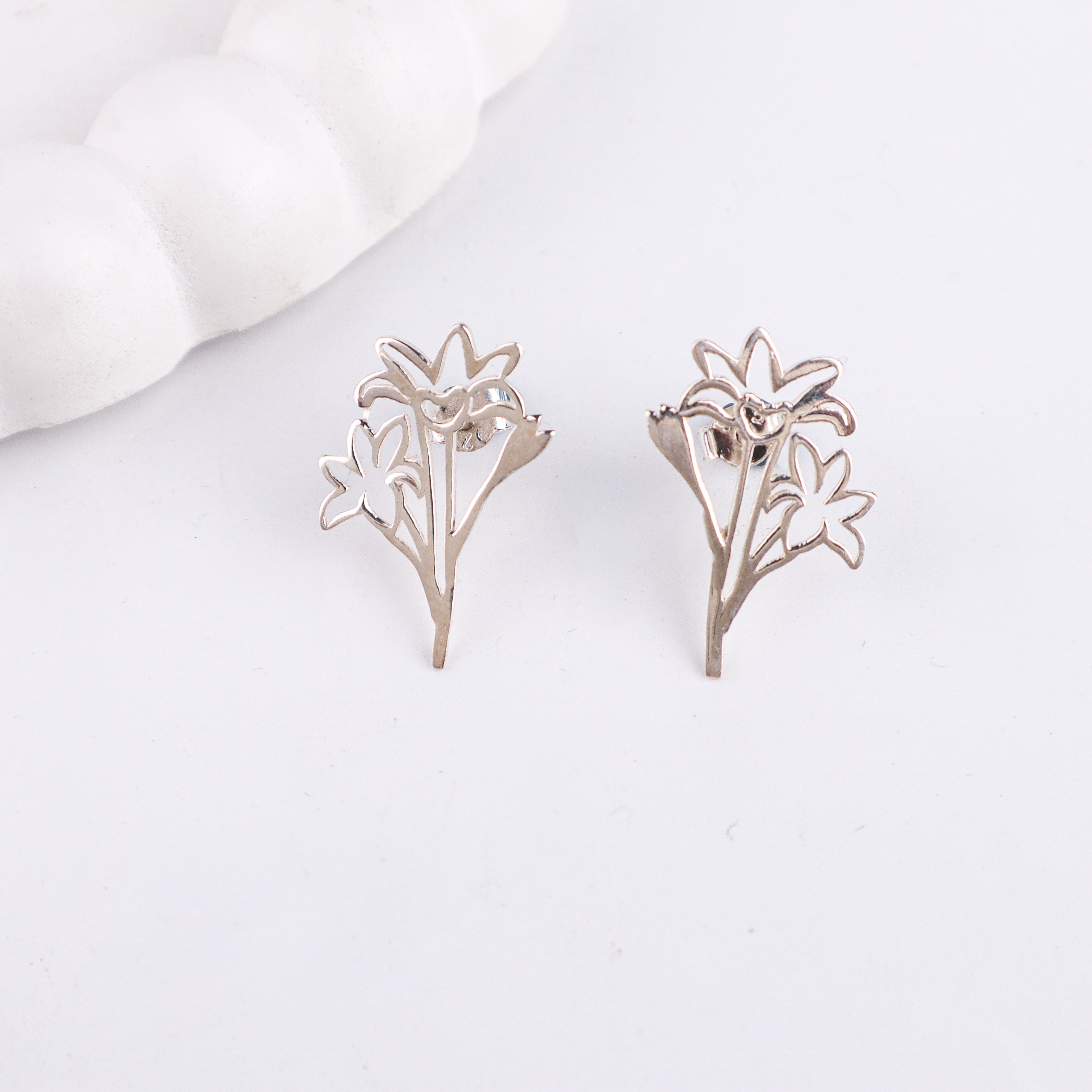 Rajanigandha Silver Earrings