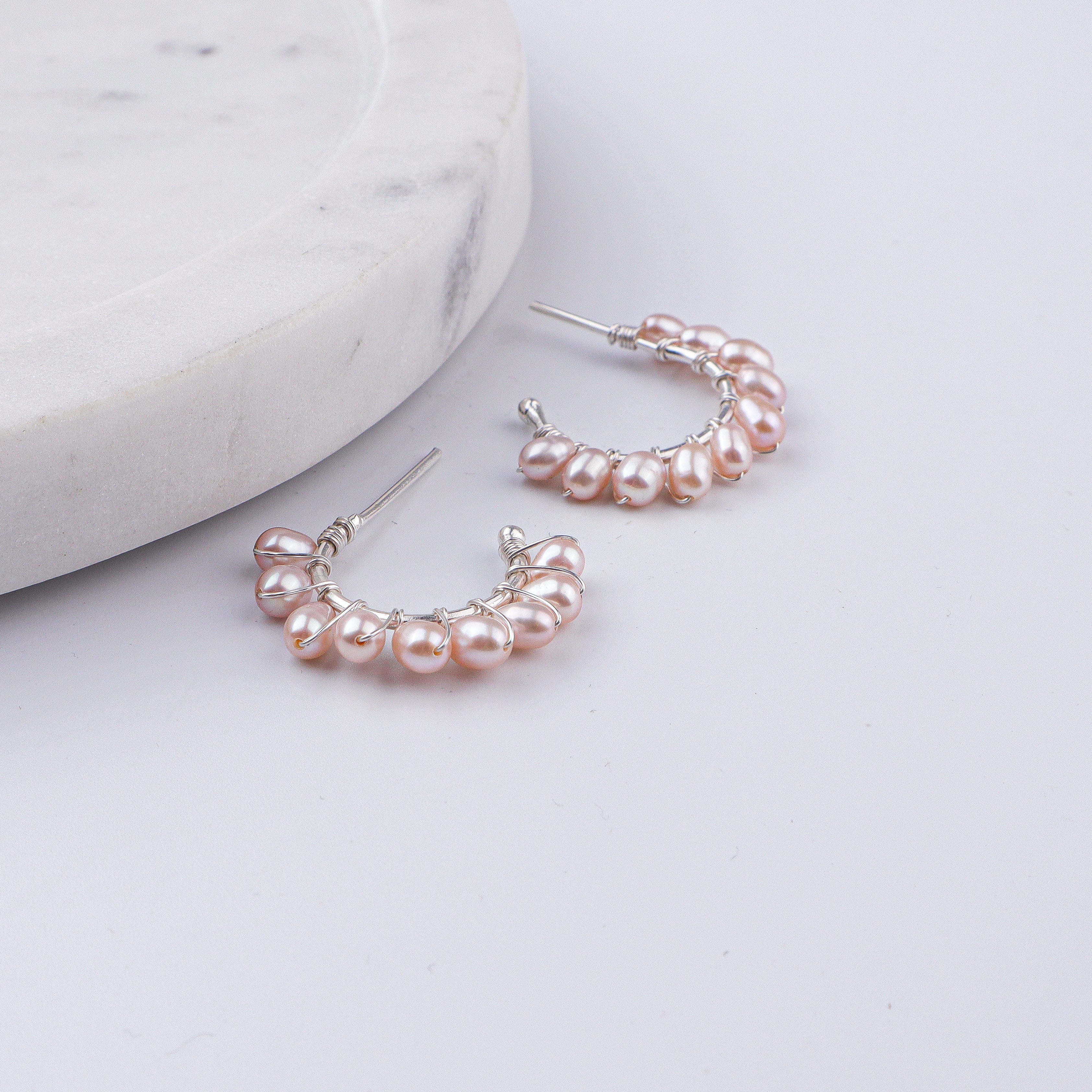 Rice Pearl Wrap Hoops (Project Handmade)