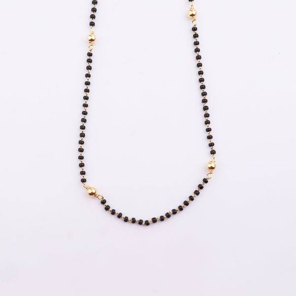 Gold Chain with Black Beads