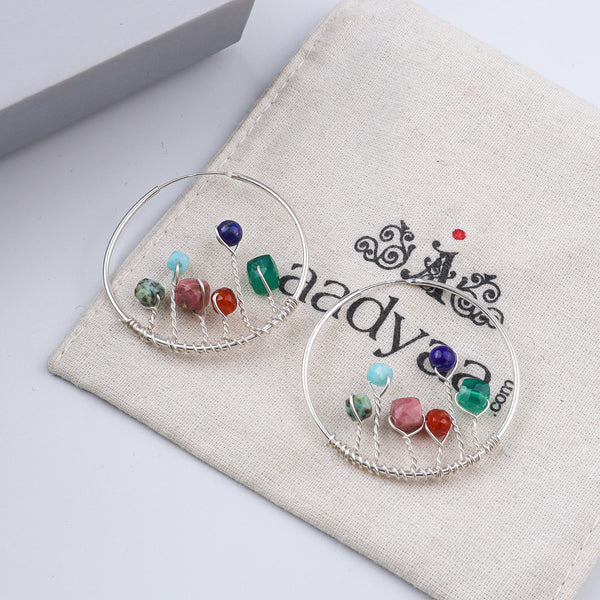 Multicolour Stone Hoops (Project Handmade)