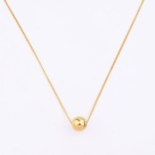 Gold plated sphere pendant necklace