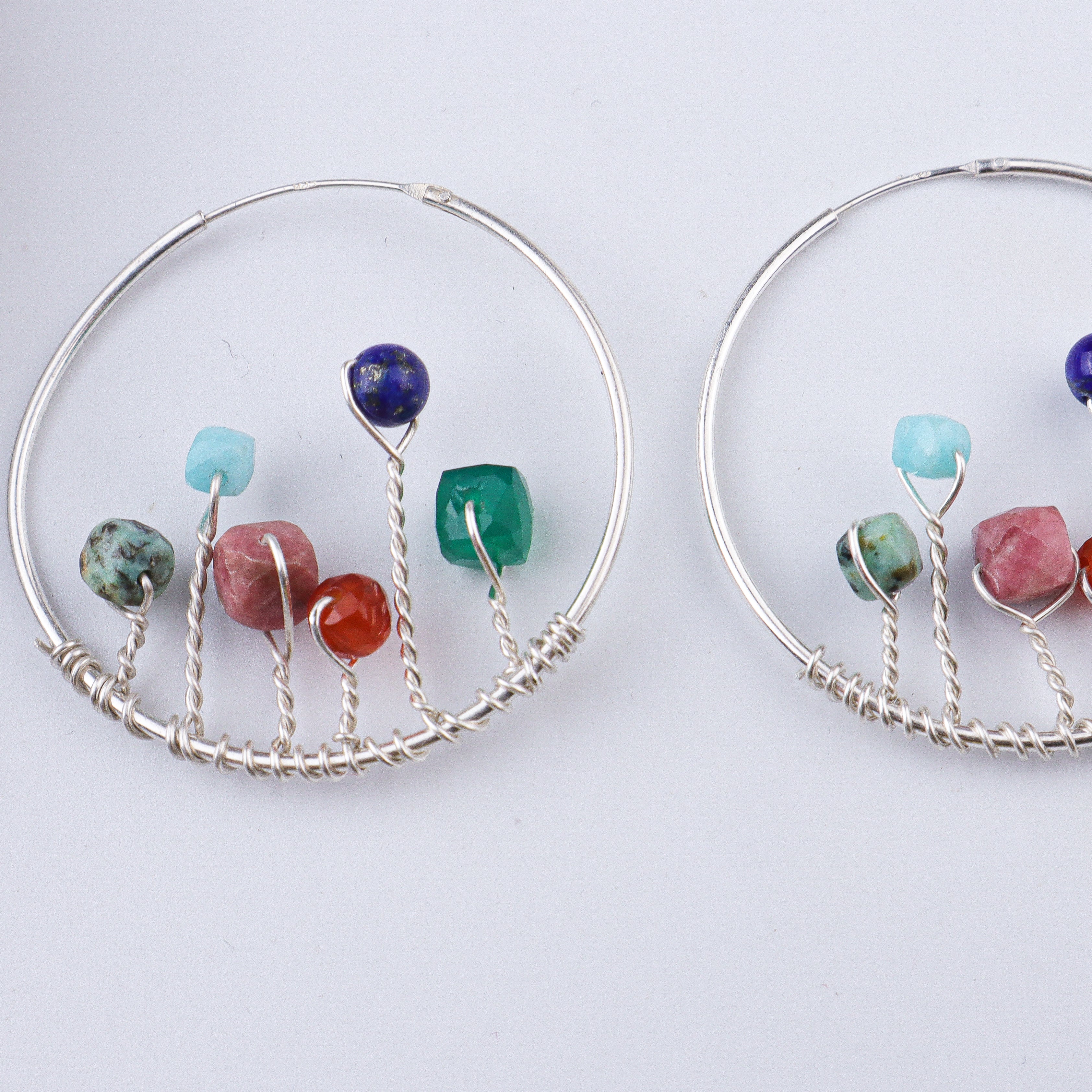 Multicolour Stone Hoops (Project Handmade)