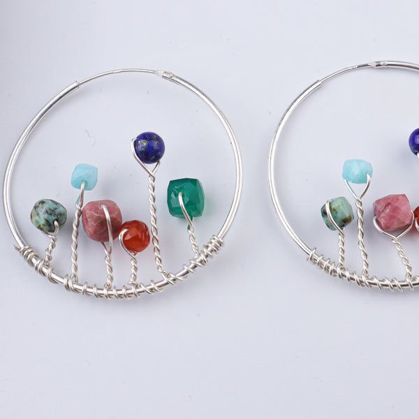 Multicolour Stone Hoops (Project Handmade)